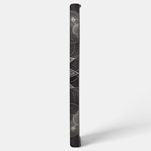 Monogram ingewikkelde zwarte en witte bloemen mand samsung galaxy hoesje (Linkerkant)