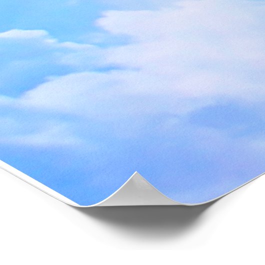 Monogram Initiaal A, Angel Wings & Halo met Clouds Poster (Hoek)