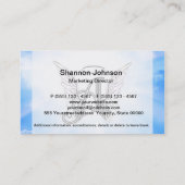 Monogram Initiaal A, Angel Wings & Halo met Clouds Visitekaartje (Achterkant)