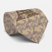 Monogram Initiaal A Elegante Vintage Bloem Stropdas (Opgerold)