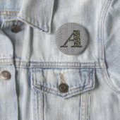 Monogram Initiaal A Hortensia Bloemen Ronde Button 5,7 Cm (In situ)