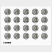 Monogram Initiaal A Hortensia Bloemen Ronde Sticker (Vel)