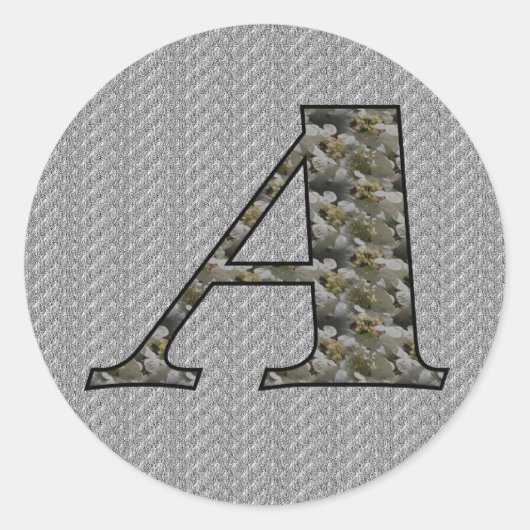 Monogram Initiaal A Hortensia Bloemen Ronde Sticker (Voorkant)