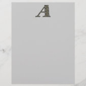 Monogram Initiaal A Hydrangea Floral Stationery (Voorkant)