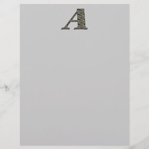 Monogram Initiaal A Hydrangea Floral Stationery