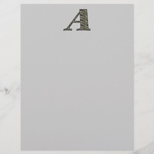 Monogram Initiaal A Hydrangea Floral Stationery (Voorkant)