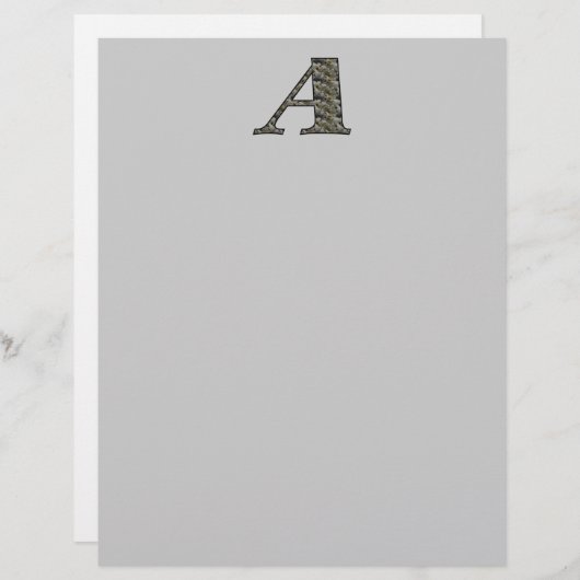 Monogram Initiaal A Hydrangea Floral Stationery (Voorkant / Achterkant)