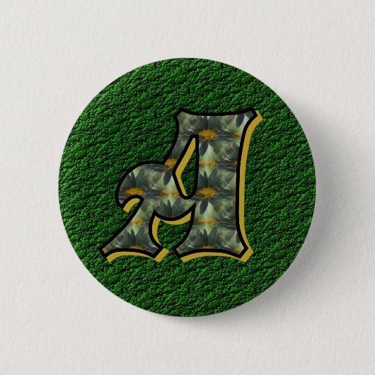 Monogram Initiaal A Madeliefjes Bloem Kunst Ronde Button 5,7 Cm (Voorkant)