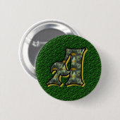 Monogram Initiaal A Madeliefjes Bloem Kunst Ronde Button 5,7 Cm (Voorkant /achterkant)
