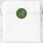 Monogram Initiaal A Madeliefjes Bloem Kunst Ronde Sticker (Tas)
