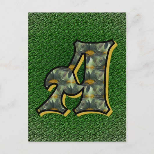 Monogram Initiaal A Madeliefjes Bloemkunst Briefkaart (Voorkant)