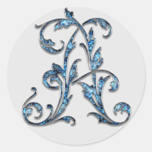 monogram initiaal A stickers (Voorkant)