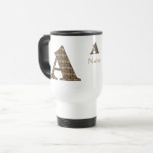 Monogram Initiaal A Vintage Bloemstuk Persoonlijk Reisbeker (Voorkant links)