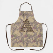 Monogram Initiaal A Vintage Bloemstuk Persoonlijk Schort (Voorkant)