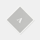 Monogram Initiaal Aangepaste Naam Grijs Wit Cool Servet (Hoek)
