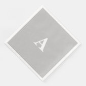 Monogram Initiaal Aangepaste Naam Grijs Wit Feest Servet (Hoek)