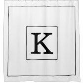 Monogram Initiaal Aangepaste naam zwart wit 2023 S Douchegordijn (Voorkant)