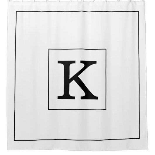 Monogram Initiaal Aangepaste naam zwart wit 2023 S Douchegordijn (Voorkant)