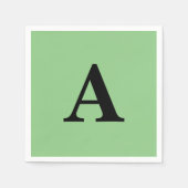 Monogram Initiaal Aangepaste naam Zwarte pagina Gr Servet (Voorkant)