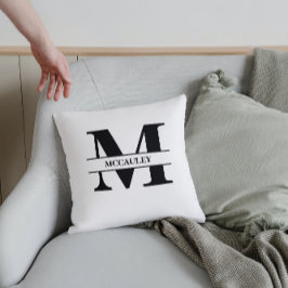 Monogram Initiaal Achternaam Persoonlijk huwelijk Kussen