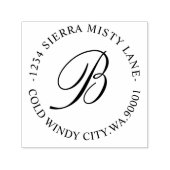 Monogram Initiaal Adres of Weddenschap Klassieke R Zelfinktende Stempel (Design)