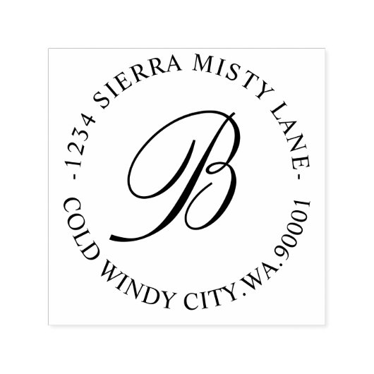 Monogram Initiaal Adres of Weddenschap Klassieke R Zelfinktende Stempel (Design)