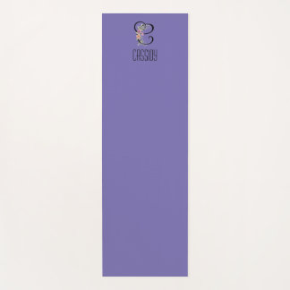 Monogram initiaal aquarel bloem lavendel yogamat