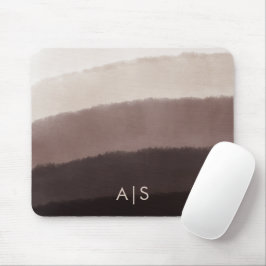 Monogram Initiaal Aquarel Notenbruin Ombre Muismat