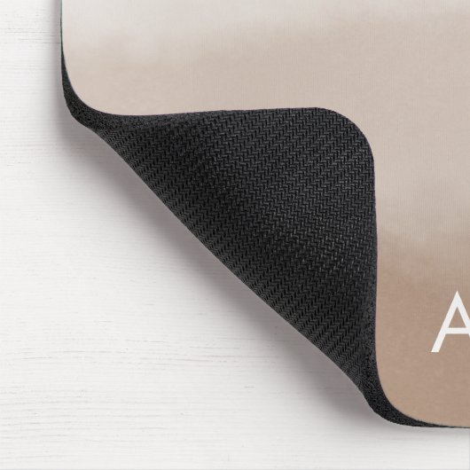 Monogram Initiaal Aquarel Paddenstoel Bruin Ombre Muismat (Hoek)