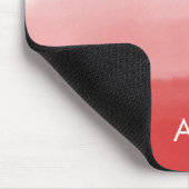 Monogram Initiaal Aquarel Vervlakt Koraalrood Ombr Muismat (Hoek)