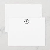 Monogram Initiaal Art Deco Elegant  Flat Notitiekaartje (Voorkant / Achterkant)