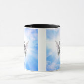 Monogram initiaal B alfabet letter met engel vleug Mok (Midden)