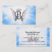 Monogram initiaal B alfabet letter met engel vleug Visitekaartje (Voorkant / Achterkant)