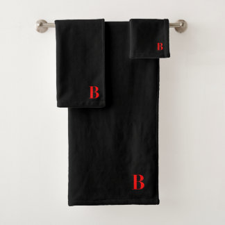 MONOGRAM INITIAAL B BATTE TOWEL SET BAD HANDDOEK