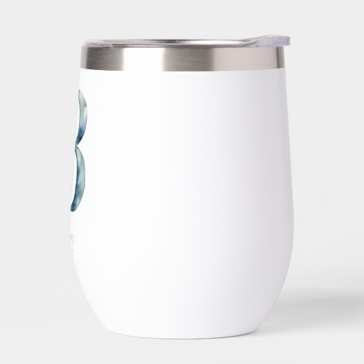 Monogram Initiaal B Blauw Bloemenschildering Cadea (Links)