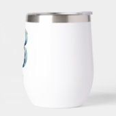 Monogram Initiaal B Blauw Bloemenschildering Water (Links)