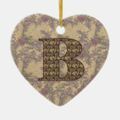 Monogram Initiaal B Elegant Floral Ornament (Voorkant)