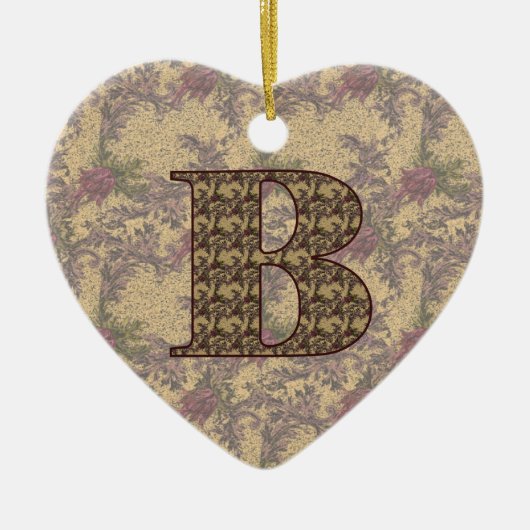 Monogram Initiaal B Elegant Floral Ornament (Voorkant)