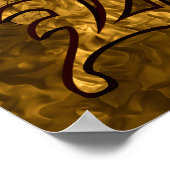 Monogram Initiaal B Elegante Gouden Pioen Roos Blo Poster (Hoek)