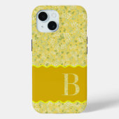 MONOGRAM INITIAAL B GEEL KLEINE BLOEMETJES Case-Mate iPhone CASE (Achterkant)