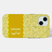 MONOGRAM INITIAAL B GEEL KLEINE BLOEMETJES Case-Mate iPhone CASE (Achterkant (horizontaal))