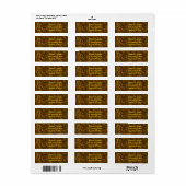 Monogram Initiaal B Gouden Pioen Retouradres Etiket (Full Sheet)
