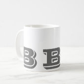 Monogram Initiaal B Gray Moderne KoffieMok (Voorkant links)