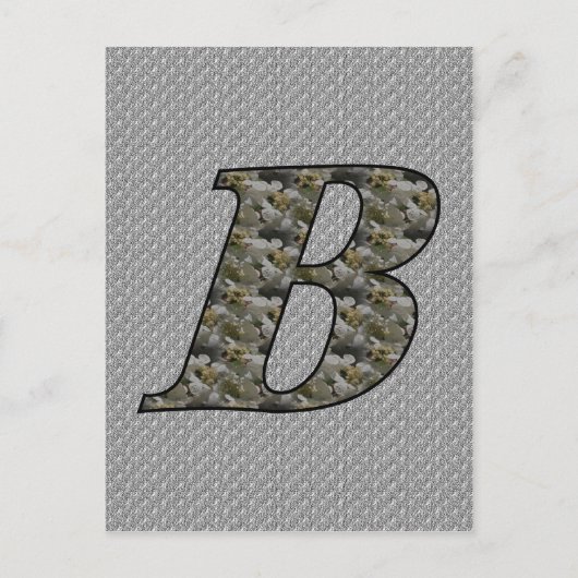 Monogram Initiaal B Hortensia Bloemen Briefkaart (Voorkant)