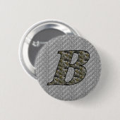 Monogram Initiaal B Hortensia Bloemen Ronde Button 5,7 Cm (Voorkant /achterkant)