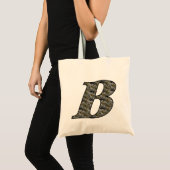Monogram Initiaal B Hortensia Bloemen Tote Bag (Voorkant (product))