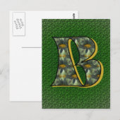 Monogram Initiaal B Madeliefjes Bloem Kunst Briefkaart (Voorkant / Achterkant)