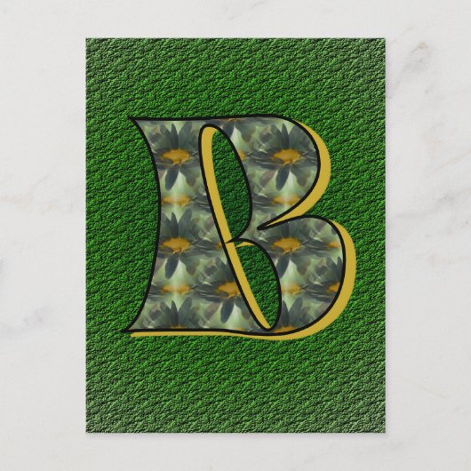 Monogram Initiaal B Madeliefjes Bloem Kunst Briefkaart (Voorkant)