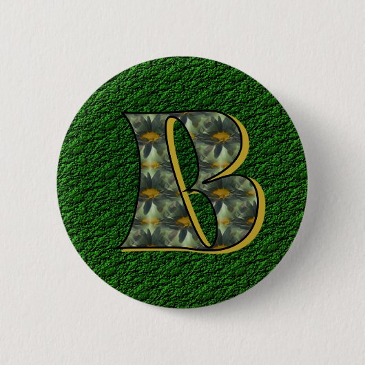 Monogram Initiaal B Madeliefjes Bloem Kunst Ronde Button 5,7 Cm (Voorkant)