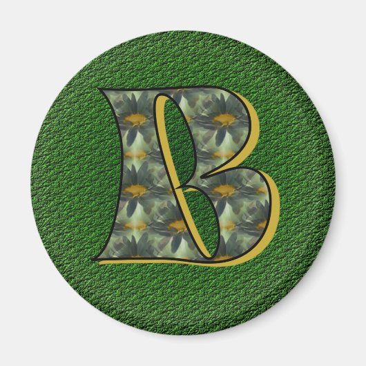 Monogram Initiaal B Madeliefjes Bloemkunst Magneet (Voorkant)